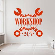 WorkShop 24/7 SIlhouette Wall Sticker Car Service Garage Workshop Decal Wall Art Decoration A001403 2024 - buy cheap