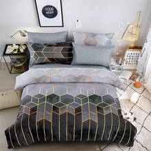 Geometry Print Duvet Cover Pillowcase 260x230 Grey Purple Bedding Sets Single Double Queen King Quilt Covers 2/3pcs Bedclothes 2024 - buy cheap