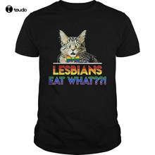 Lesbians Eat What Cat T Shirt Funny Cotton Tee Vintage Gift For Men Women 2024 - buy cheap