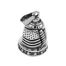 American Flag Bell Pendant Stainless Steel Jewelry Fashion USA Flag Stars Biker Men Pendant Wholesale Sound Ring Bell SWP0552 2024 - buy cheap