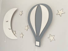 Set of 2- Baby Night Lamp Set Moon Lamp Star Light Wooden Wall Light Baby Shower Lamp Kids Bedside Decoration 2024 - buy cheap