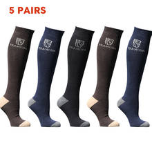 Pramoda-5 pares de calcetines para ciclismo de caballo para hombre y mujer, calcetines ecuestres largos hasta la rodilla 2024 - compra barato