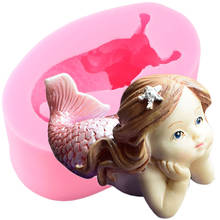 3D Cute Sleeping Mermaid Silicone Molds Cupcake Topper Fondant Mold Cake Decorating Tools Candy Chocolate Moulds Soap Resin Mold 2024 - buy cheap