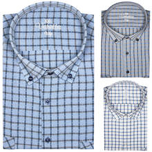 Рубашка мужская оверсайз с длинным рукавом, блуза в клетку, мягкая удобная классическая деловая, Турция, 6XL 2024 - купить недорого