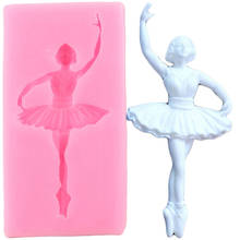 Moldes 3d de silicone para bailarina, forma de meninas para decoração de bolo, fondant, argila para doces, aniversário do bebê, moldes para chocolate 2024 - compre barato