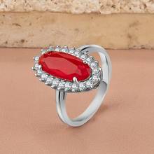 Rings For Women 925 Sterling Silver Natural Red Turquoise Blue Zircon Agate Stone 2022 Jewelry High Quality Handmade 2024 - buy cheap