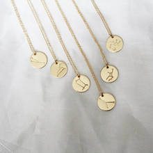 Gold Constellation Necklace,Zodiac Sign, Gold Coin,Star Sign ,Zodiac ,Scorpio Leo,15mm,MT6955,10Pcs/Lot 2024 - buy cheap