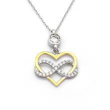 925 Sterling Silver Women Necklace with Infinity Heart design ands Zircon Stone 2024 - buy cheap