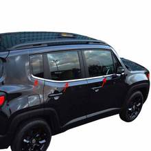 Embellecedor de ventana de coche cromado embellecedor de ventana de coche cromado para Jeep Renegade 6 uds S.Steel 2014-UP 2024 - compra barato