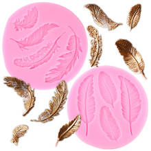 Feather Sugar Buttons Silicone Mold Fondant Mold Cake Decorating Tools Chocolate Gumpaste Mold 2024 - buy cheap