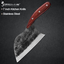 Soholl 8 7 7 7 inch polegadas esforço de poupança faca de cozinha artesanal forjado cutelo lâmina afiada aço inoxidável faca cortar novo estilo 2024 - compre barato