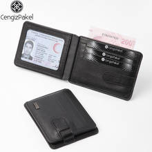 CengizPakel Brand 100% Genuine Leather Credit Card Case Mini ID Card Holder For Man Slim men Wallet Card Holder Small bag 2024 - buy cheap