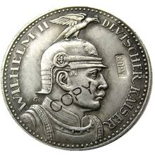 PRUSSIA (German S.) 5 Mark 1913 Proof - Bronze - PATTERN - Wilhelm II Silver Plated Copy Coin 2024 - buy cheap