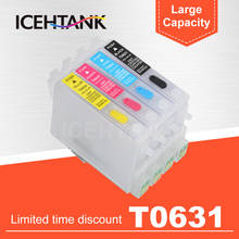 Icehtank-cartucho de tinta recarregável para impressora epson t0631, c67, c87, c87, plus, cx3700, cx4100, cx4700, cx5700f, cx7700 2024 - compre barato