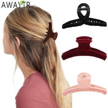 Retro Barrettes Women Flannel Hair Claw Clips Crab Hairpins Velvet Metal Solid Color Hair Accessories for Girl Headdress Ornamen 2024 - buy cheap