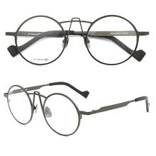 Retro Men Pure Titanium Eyeglasses Frames Women Round Glasses Frames High Quality Metal Fashion Light Optical Rx Eyewear Black 2024 - buy cheap