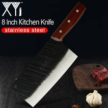 XYj-cuchillo de cocina grande de 8 pulgadas de acero al manganeso, utensilio chino para cortar, accesorio de cocina multifunción antideslizante para Chef 2024 - compra barato