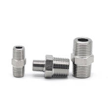 Quick coupler 1/8 1/4 3/8 1/2 male thread outside the wire pass-through SUS304 stainless steel straight connectors fittings 2024 - buy cheap