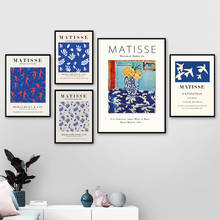 Carteles e impresiones de exposición de Henri Matisse, imágenes de arte de pared de galería de museo azul, pintura en lienzo para decoración del hogar de sala de estar 2024 - compra barato