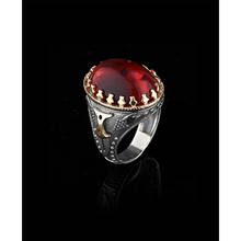 Anillos de estilo turco para hombre, ámbar Natural, Plata de Ley 925 2024 - compra barato