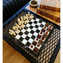 Metal Chess Set Birthday Gift Marble Plated Wooden Board Game Luxury Casting Chess Game Egypt Pharaoh Figures Gift for Husband 2024 - buy cheap