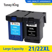 Toney king-cartucho de impressora 21 22, cartucho para impressora hp21, para hp 21 xl, para cartucho de tinta, deskjet f2180 f2200 f2280 f4180 f300 f380 380 d2300 2024 - compre barato