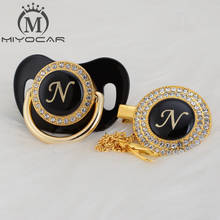 MIYOCAR unique design name Initial letter N elegant bling pacifier and pacifier clip BPA free dummy bling unique design LN 2024 - buy cheap