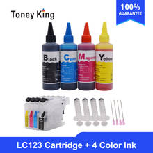 Toney-cartuchos de tinta para impresora King LC 123 XL, Kit de tinta de tinte de 4 × 100ml, para LC123, LC121, LC125, LC127, LC129, MFC-J470DW, J6920DW, J870DW 2024 - compra barato