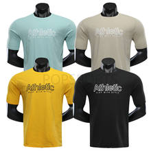 Camiseta de secado rápido para hombre, ropa de ejercicio de LICRA de alta calidad para entrenamiento, gimnasio, deportes, camisetas ajustadas de manga corta, 2021 2024 - compra barato