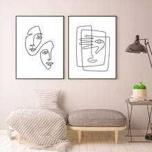 Abstract Line Art Prints Continuous Line Faces Illustration Canvas Poster Modern Minimalist Sketch Canvas Painting Bedroom Decor 2024 - buy cheap