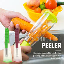 Pelador de verduras, pepino, zanahoria, fruta, patatas, con cubo de basura, suministros de cocina 2024 - compra barato
