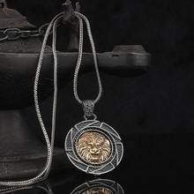 Мужское ожерелье из серебра 925 пробы с иконой льва, Модные Винтажные Ювелирные украшения 2024 - купить недорого