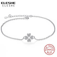 ELESHE 925 Sterling Silver Charms Bracelet for Women Crystal Flower Chain Bracelets Fine Jewelry Pulseras Mujer Christmas Gift 2024 - buy cheap