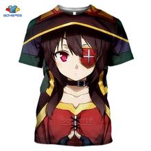 Camiseta de cuello redondo para hombre y mujer, camisa de cuello redondo con estampado 3D de Megumin konobasa, Hipster, Harajuku, de gran tamaño, de verano, H47 2024 - compra barato