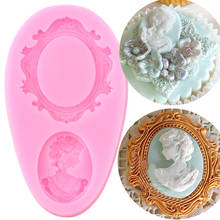 Lady Head Photo Frame Border Silicone Molds Cupcake Topper Fondant Cake Decorating Tools Candy Clay Chocolate Gumpaste Moulds 2024 - buy cheap