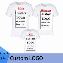 Camiseta con estampado personalizado para hombre y mujer, ropa con foto o logotipo, color blanco, talla grande 2024 - compra barato