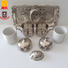 Турецкий кофейный набор из 2 предметов, серебряные чашки, кофейные чашки, посуда для напитков, стеклянная чашка, красивый подарок для друзей, чайные горшки, посуда, стекло 2024 - купить недорого