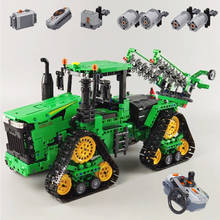 Juego de bloques de construcción modelo coche eléctrico de control remoto para niños, juguete de construcción con ladrillos, Tractor agrícola de alta tecnología, MOC 9620RX, triangular, para regalo 2024 - compra barato