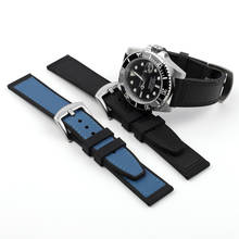 Onthelevel Silicone&Leather Watch Band 20mm 22mm Rubber Watch Strap Black Blue Color Watchproof Watchband 2024 - buy cheap