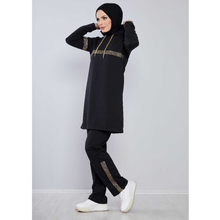 Muslim Double Tracksuit Robe Women's Plus Size Dress turkish clothes for women European Clothing Dubai Turkey Muslim Sets Clothe 2024 - buy cheap