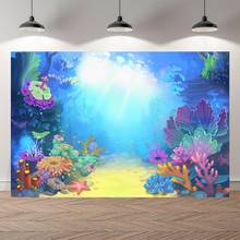 NeoBack под водой море с рисунком «маленькая русалочка» кровать Caslte кораллы принцессы фон для фотосъемки с изображением маленьких для вечеринки, дня рождения фото Фоны 2024 - купить недорого