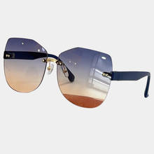 Gafas De Sol sin montura para Mujer y hombre, Lentes De Sol unisex a la moda, con degradado UV400 que combinan con todo, nuevas 2024 - compra barato