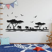 Adesivo de arte para parede de animais, selva, safari, floresta, animais, arte para casa, sala de estar, quarto de criança, removível, a002820 2024 - compre barato