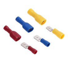 20/50/100Pcs Insulated Spade Crimp Terminal Red Blue 6.3mm Female Wire Connector for 0.5-2.5mm Electrical Wire Cable Connecors 2024 - buy cheap