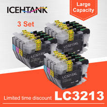 Icehtank 3 conjuntos de tinta completa lc 3213 cartucho de tinta compatível LC-3213 para o irmão DCP-J772DW DCP-J774DW MFC-J890DW MFC-J895DW 2024 - compre barato