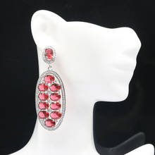 Длинные розовые Raspberry Rhodolite Garnet, женские серебряные серьги 53x15 мм 2024 - купить недорого