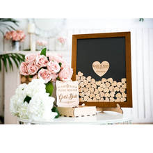 Caixa de presente de casamento de madeira do quadro do livro de visitas do casamento 2024 - compre barato