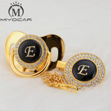 MIYOCAR lovely bling pacifier and pacifier clip set name Initials letter E unique BPA free dummy bling unique design LE 2024 - buy cheap