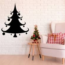 Pegatina de pared con silueta de árbol de Navidad, decoración artística para el hogar, sala de estar, A006834 2024 - compra barato