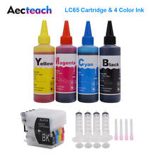 Aecteach LC65 XL Dye Ink Cartridges For Brother LC 11 16 38 61 65 67 980 1100 MFC-250C 255CW 257CW J270W Printer + 400ml Ink Kit 2024 - buy cheap